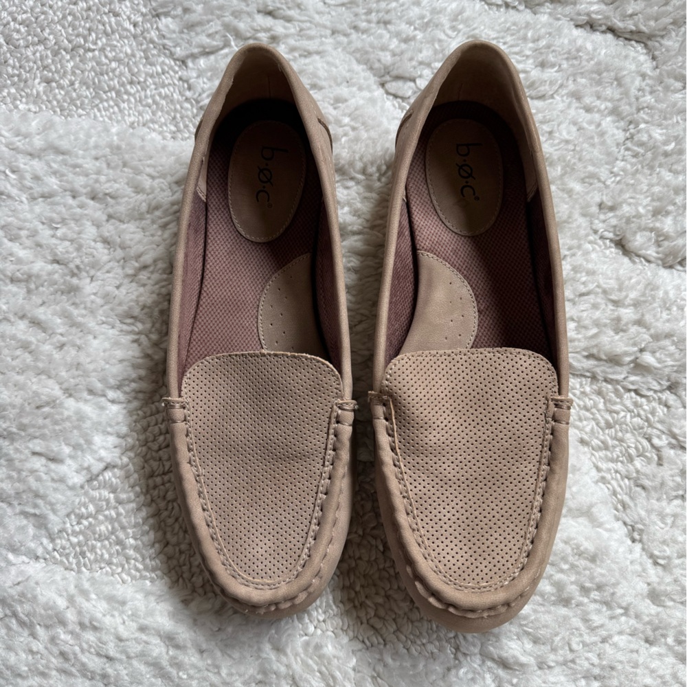 b.o.c. Perforated Slip-On Loafers in Taupe